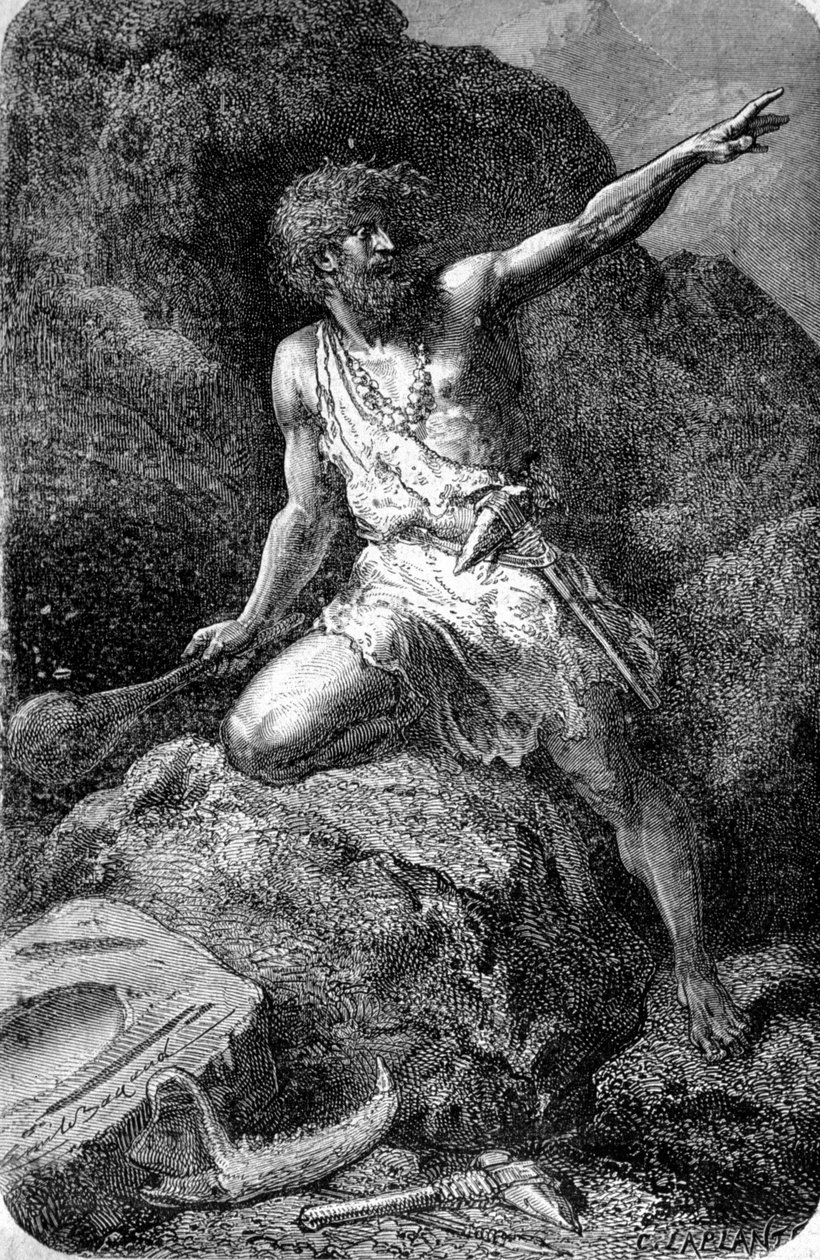 Primitivní člověk z doby sobů (svrchní paleolit). od Unknown artist