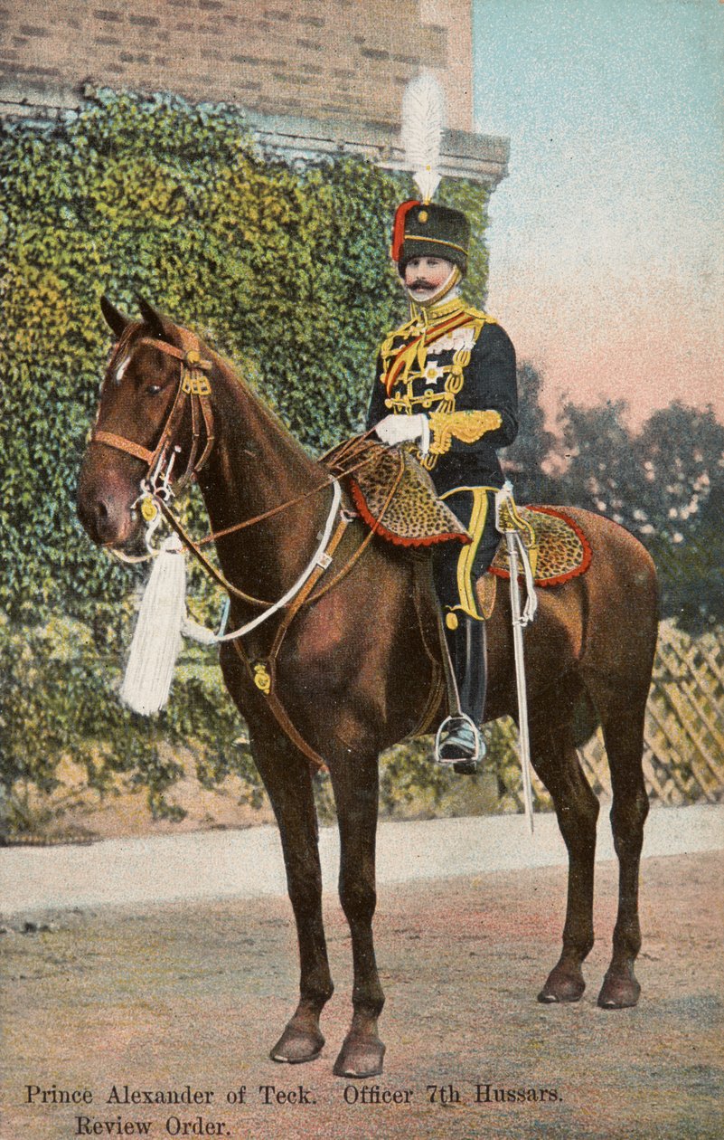Princ Alexander z Teku na koni, asi 1905 (pohlednice) od Unknown Artist