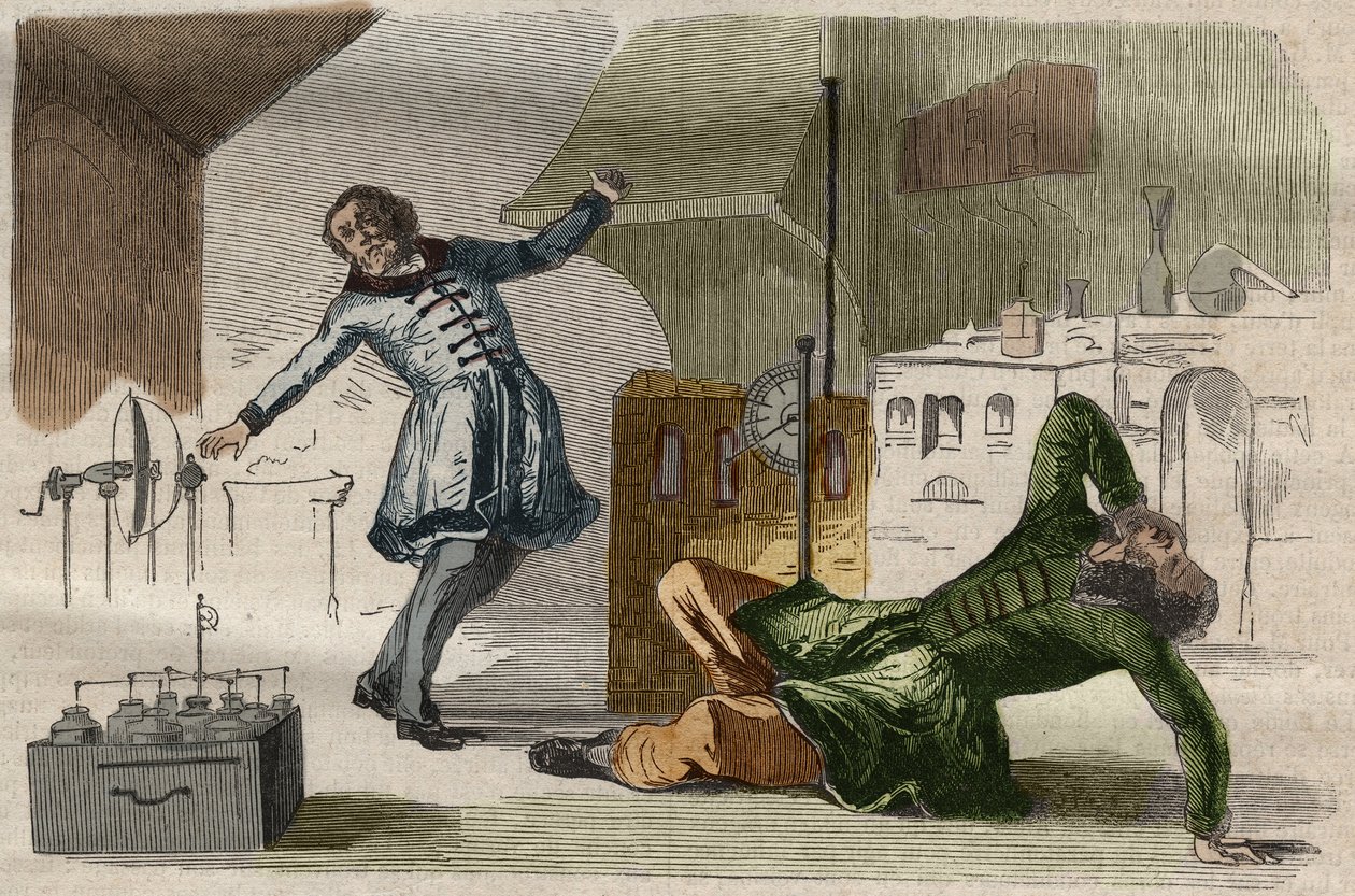 Profesor Georges Guillaume (Wilhelm) Richmann (1711-1753) zemřel ve své dílně po experimentu s elektroměrem od Unknown artist
