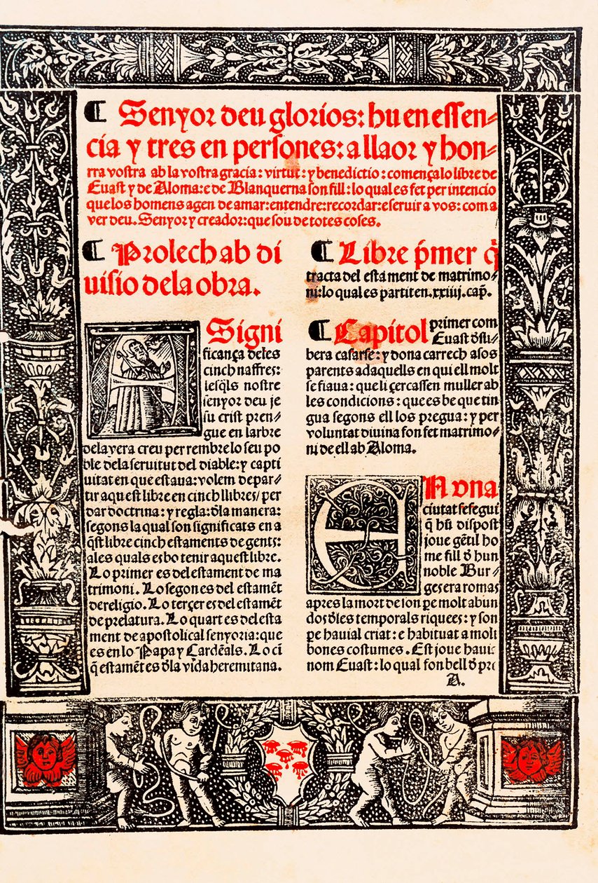 Prolog "" Blanquerna "" od Raymonda Lulla v katalánštině Ramon Llull, ve španělštině Raimundo Lulio (Lullo) (Lull), katalánský filozof, teolog a básník (1235-1315) od Unknown artist