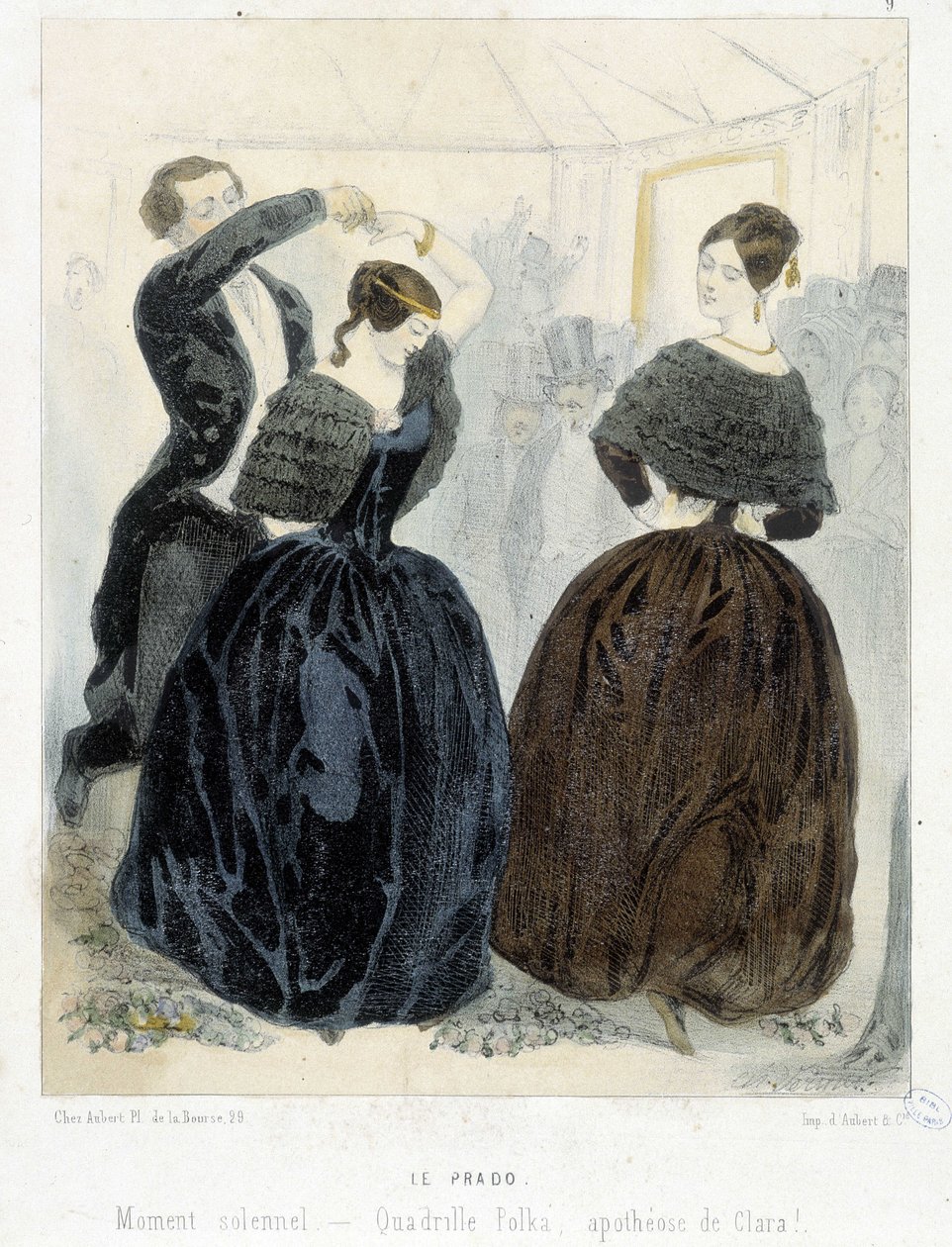 Populární pařížský ples: Le Prado, cca 1860: „“ Quadrille, polka, apoteóza Clary ““. od Unknown artist
