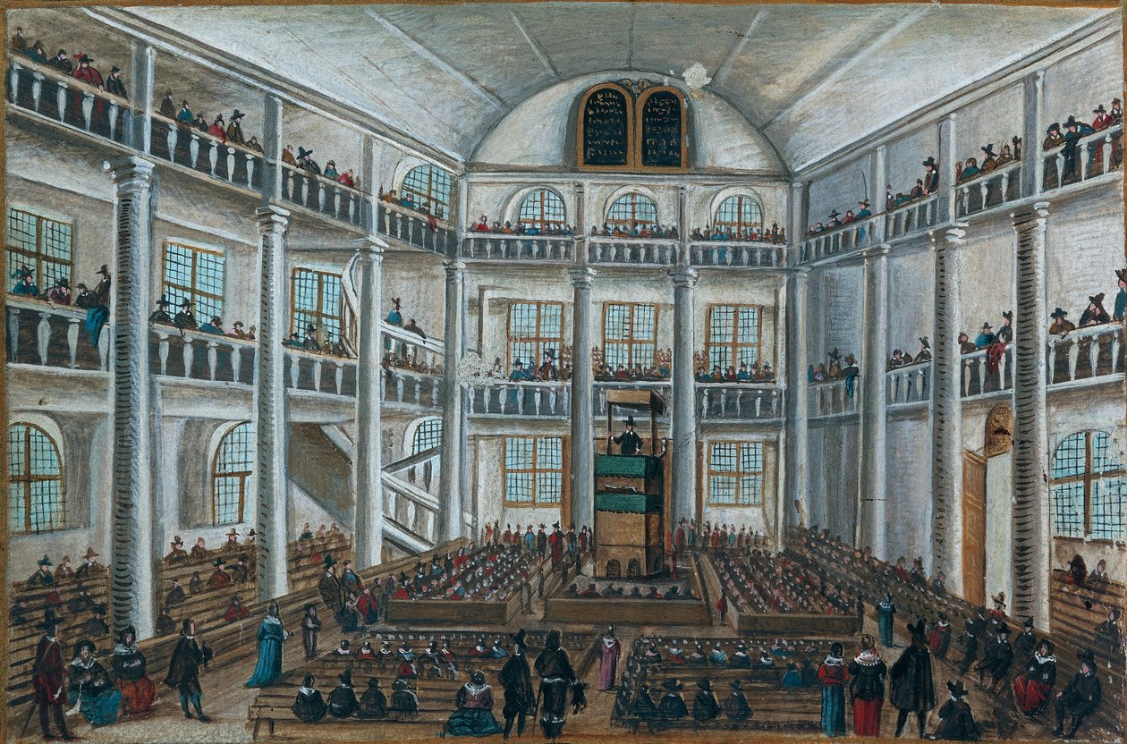Protestantský kostel Charenton, z Knihy přátel, Spira od Unknown artist