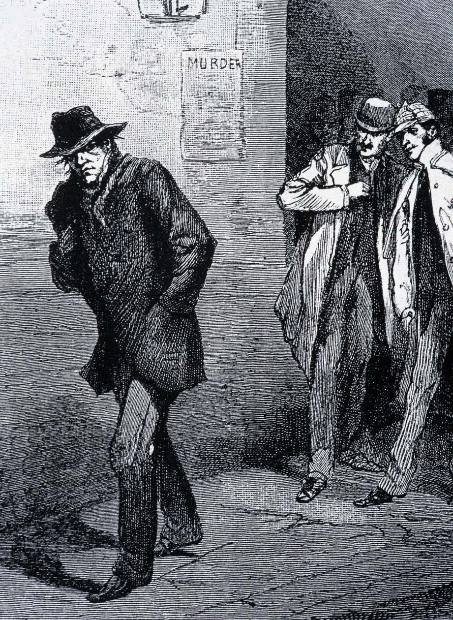 Atmosféra psychózy v noci v ulicích Londýna (kvůli vraždám Jacka Rozparovače) - konec 19. století, cca. 1888. od Unknown artist