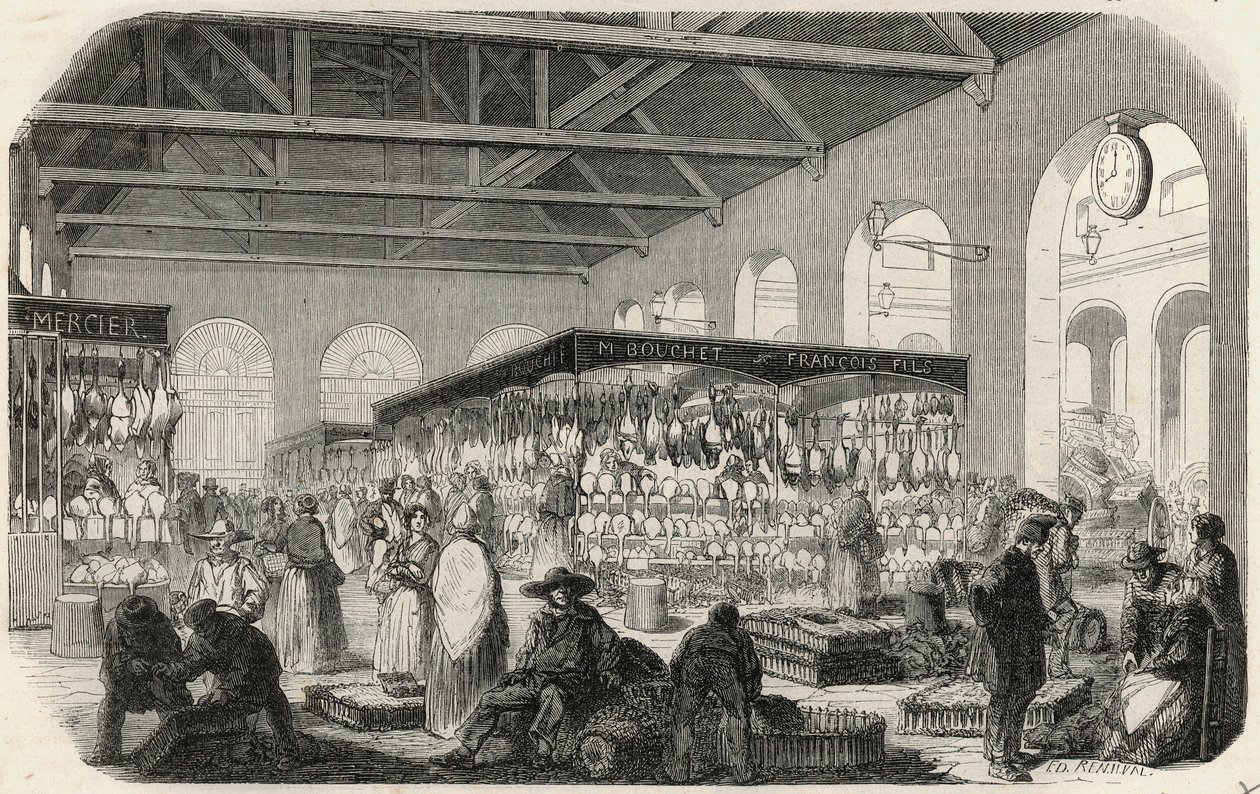 Quai des Augustins: Walk of the Valley – rytina do „“Tableau-de-Paris”” od Edmonda Texiera od Unknown artist