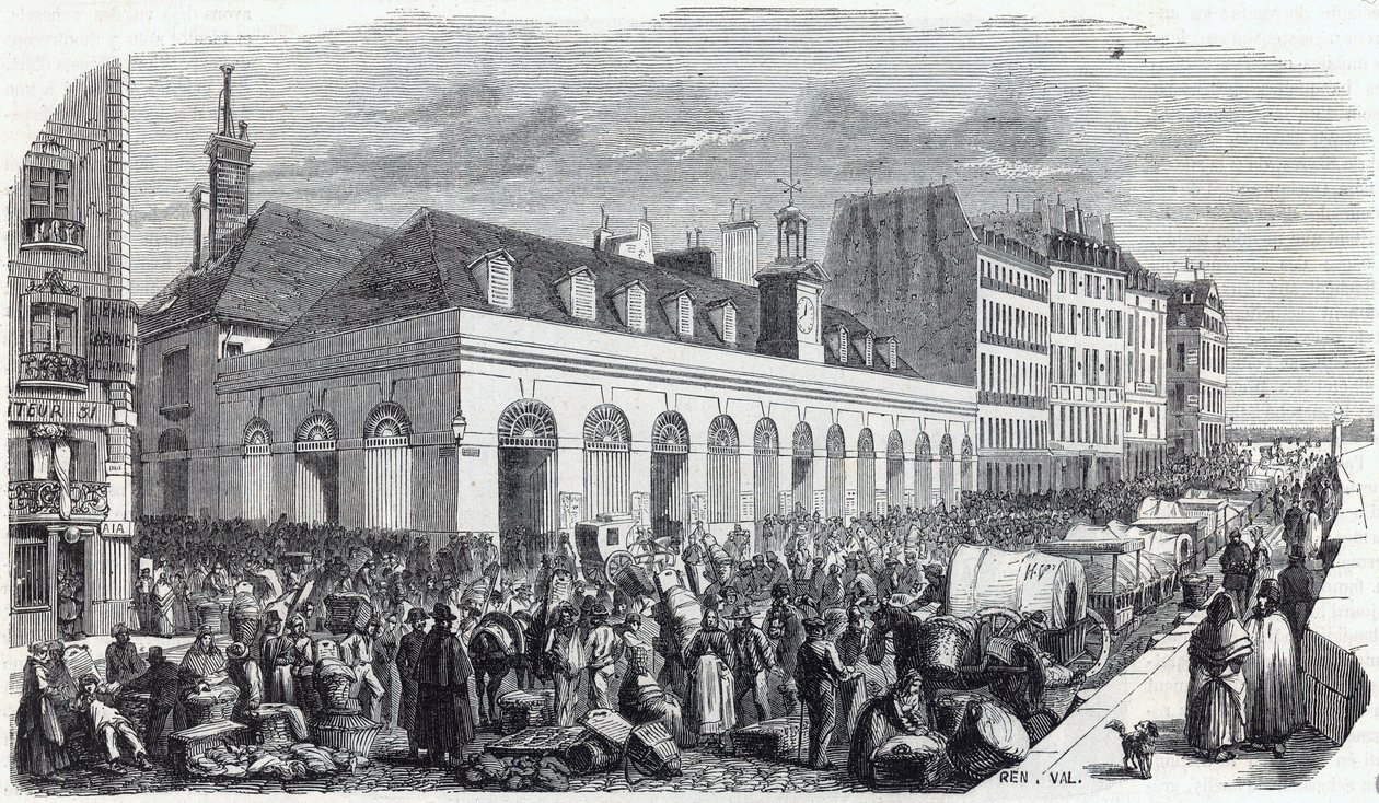 Quai des Augustins: Walk of the Valley – rytina do „“Tableau-de-Paris”” od Edmonda Texiera od Unknown artist