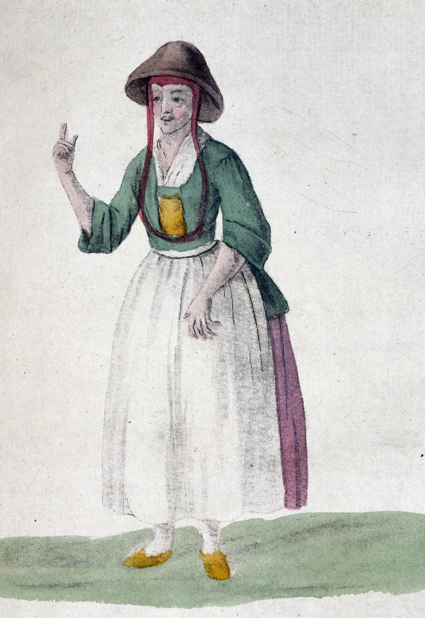 Quaker žena - kresba, deb. 19. století od Unknown artist