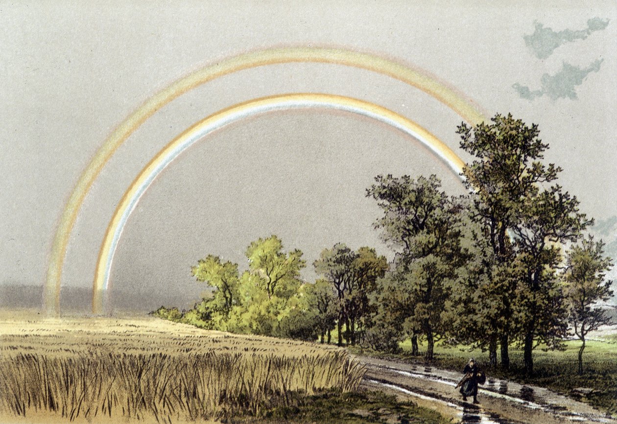 Rainbow - v „“ Atmosféra: popis velkých přírodních jevů““ od Camille Flammarion od Unknown artist