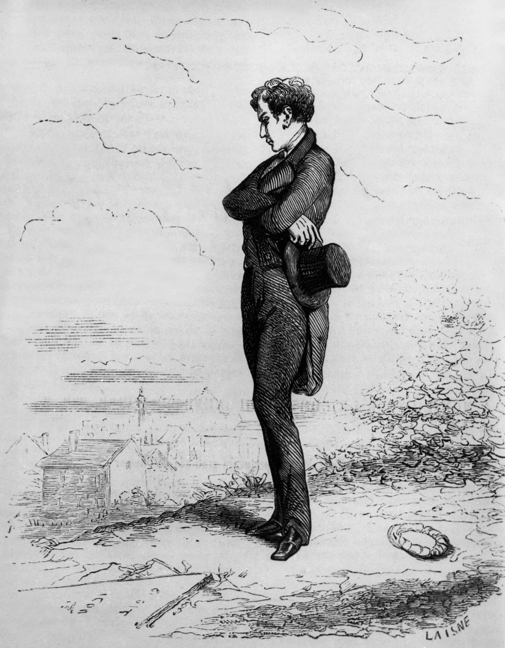 Rastignac zůstal sám, udělal pár kroků na hřbitov... od Unknown artist