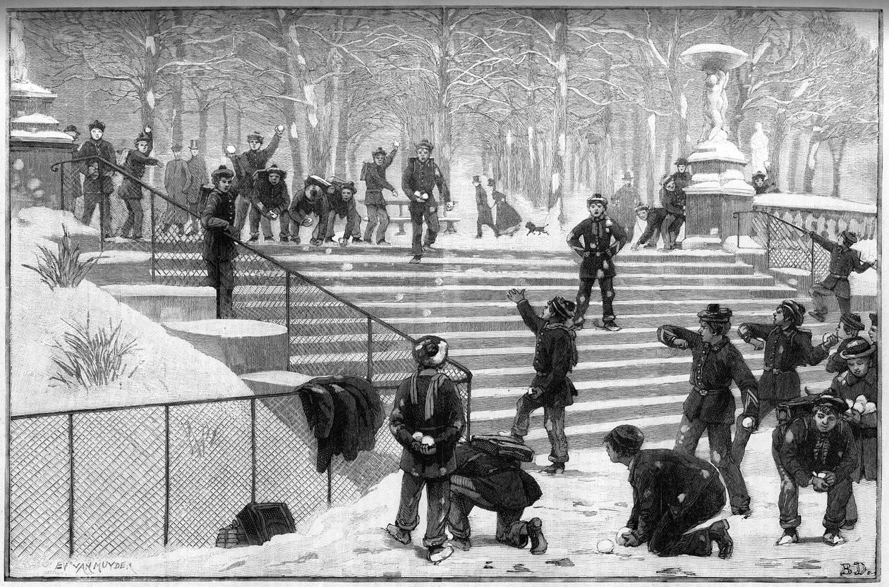 Obnova školního praporu v Lucemburské zahradě v Paříži v roce 1888. od Unknown artist