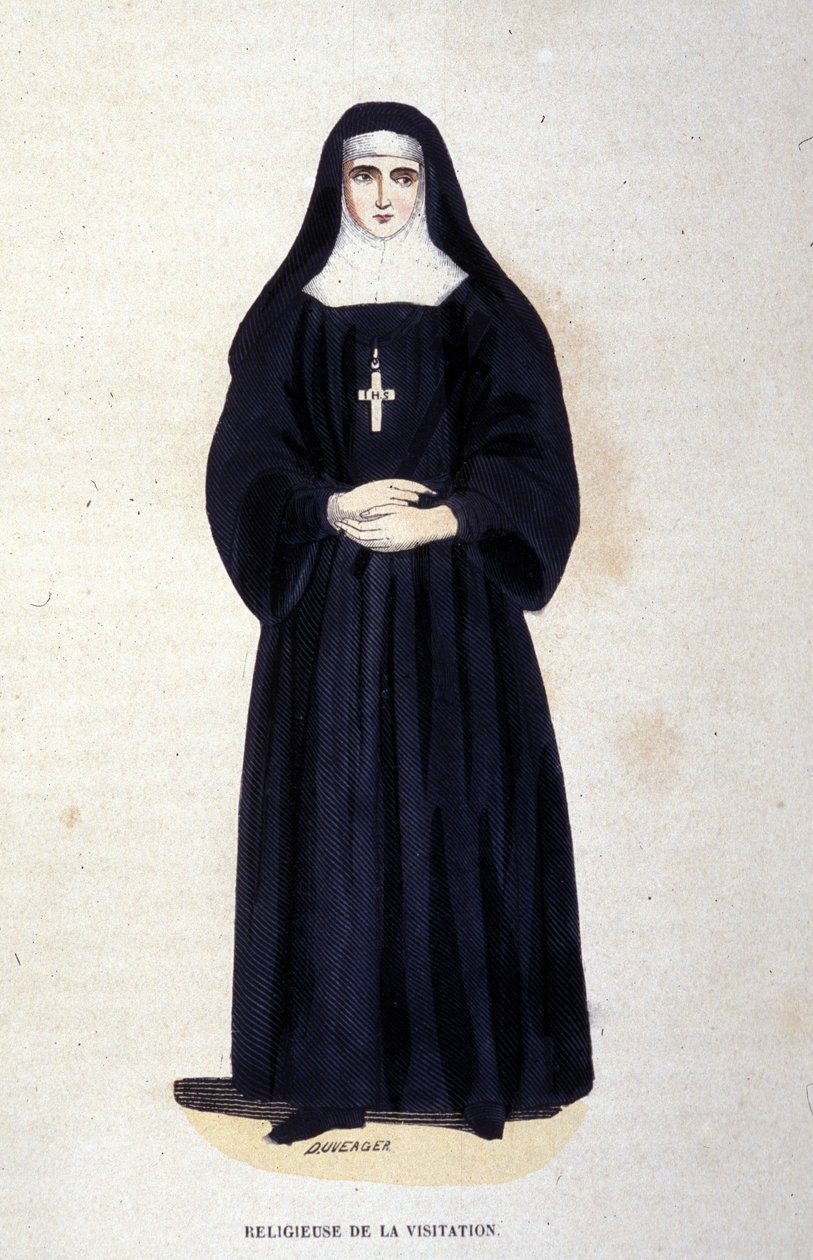 Religious of the Visitation, řád založený Saint François de Sales a Saint Jeanne de Chantal v roce 1610. Rytina z 19. století. od Unknown artist
