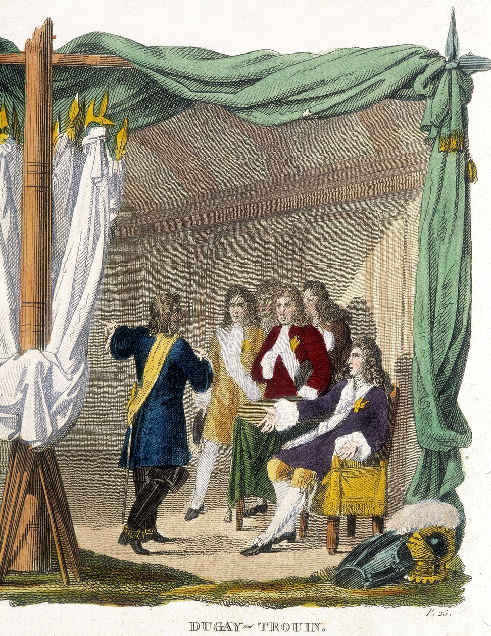 René Duguay Trouin (Duguay-Trouin) (Rene Trouin du Gue dit) (1673-1736) před králem Ludvíkem XIV. (1638-1715). Rytina 19. století. od Unknown artist