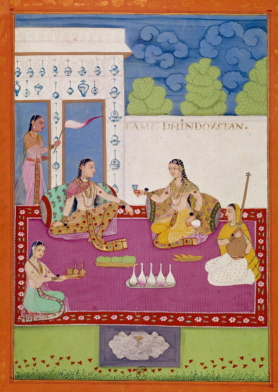 Zastoupení hindustanské ženy na dvoře Shah Alam. Stránka převzata z rukopisu popisujícího cesty Niccolaa Manucciho (1639-1717) 17. století. Paříž, NL od Unknown artist