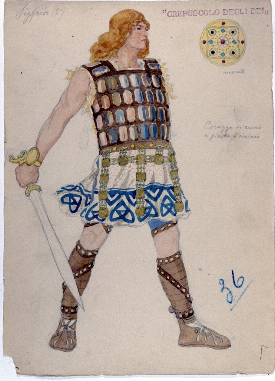Znázornění postavy „“ Siegfrieda““ pro „“Soumrak bohů“““. “Der ring des Nibelungen” od Unknown artist