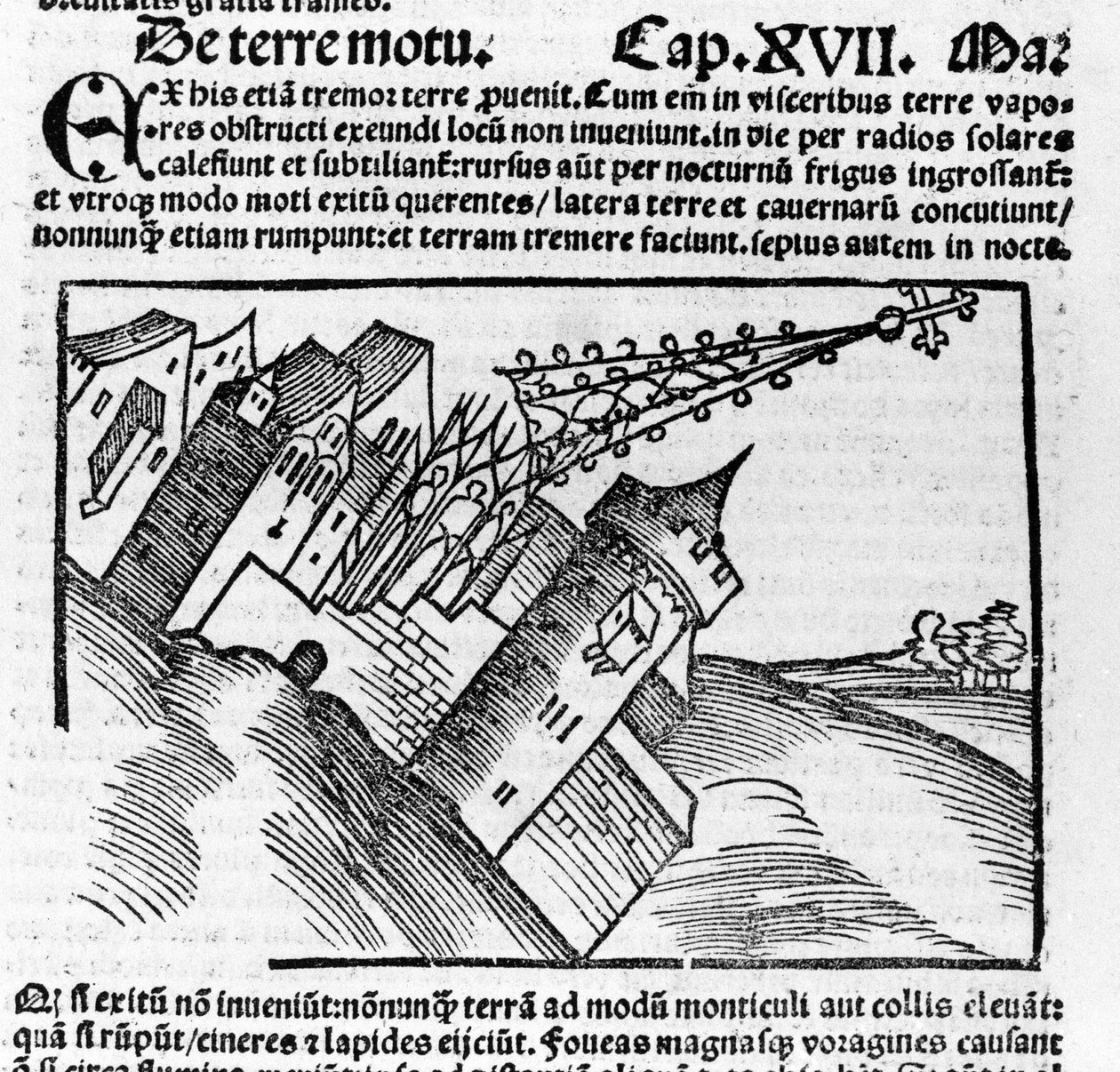 Znázornění zemětřesení v 16. století. od Unknown artist