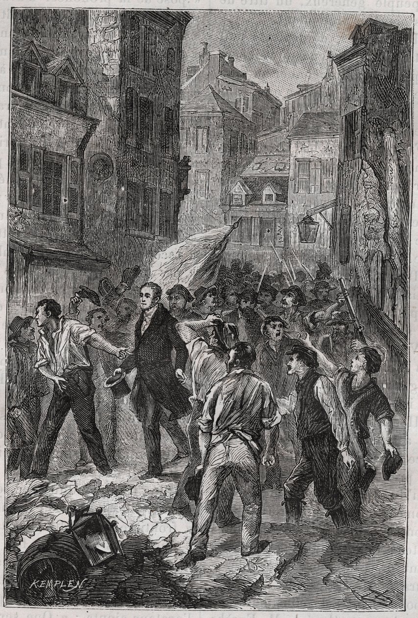 Vzpoura canutů v Lyonu v roce 1831 - Louis Bouvier-Dumolart (Dumolard) (Bouvier Dumolart) prefekt a zástupce Lyonnais propuštěn od Unknown artist