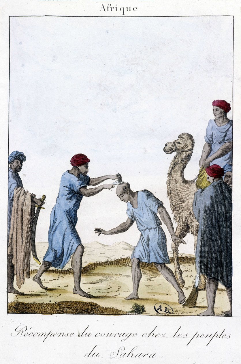 Odměna za odvahu mezi národy Sahary - rytina od Unknown artist