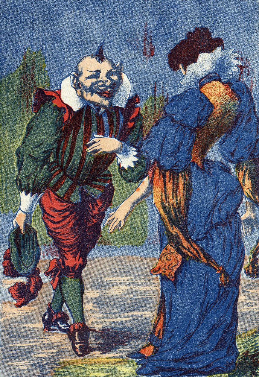 Riquet se znovu představuje princezně. Ilustrace pro „Riquet a la houppe““, příběh Charlese Perraulta (1628-1703), francouzského spisovatele. Anonymní ilustrace. Snímky Marcel Vagne, Jarville Nancy, nedatováno (konec 19. století). od Unknown artist