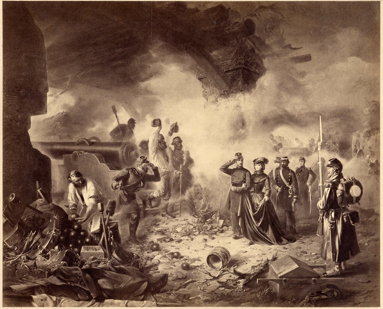 Risorgimento - obléhání Gaety, 1860-1861. Období sjednocení, Itálie, 19. století. Marie-Sophie od Unknown
