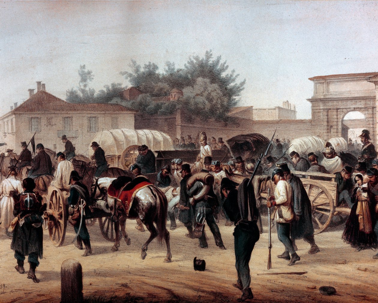 Risorgimento: The Five Days of Milan (Cinque giornate di Milano) (18-22 března 1848): toto je jedna z prvních epizod revolucí z roku 1848 (součást první italské války za nezávislost), která viděla vzestup Milánců. populace povstalců proti od Unknown artist