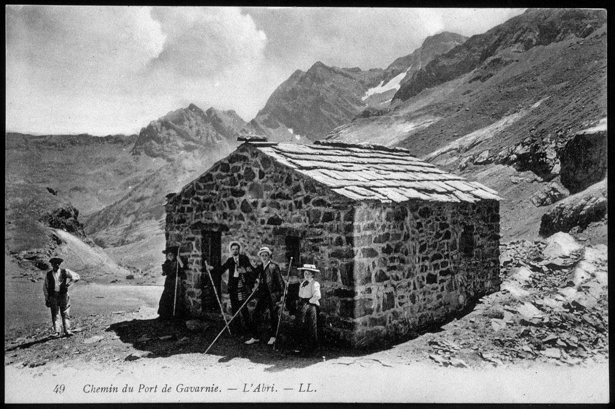Cesta do přístavu Gavarnie: úkryt (horské útočiště) - pohlednice, konec 19. století. od Unknown artist