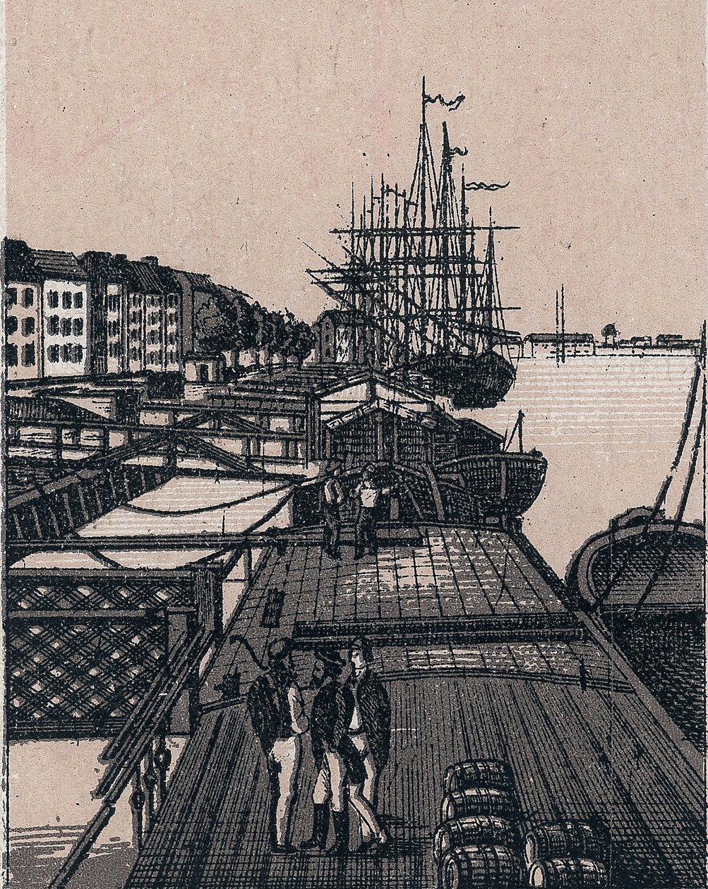 Rotterdam, Holandsko: pohled na přístav Bollwerk. v „“ Svět ilustruje 168 pohledů““ Nedatováno (konec 19. století) od Unknown artist