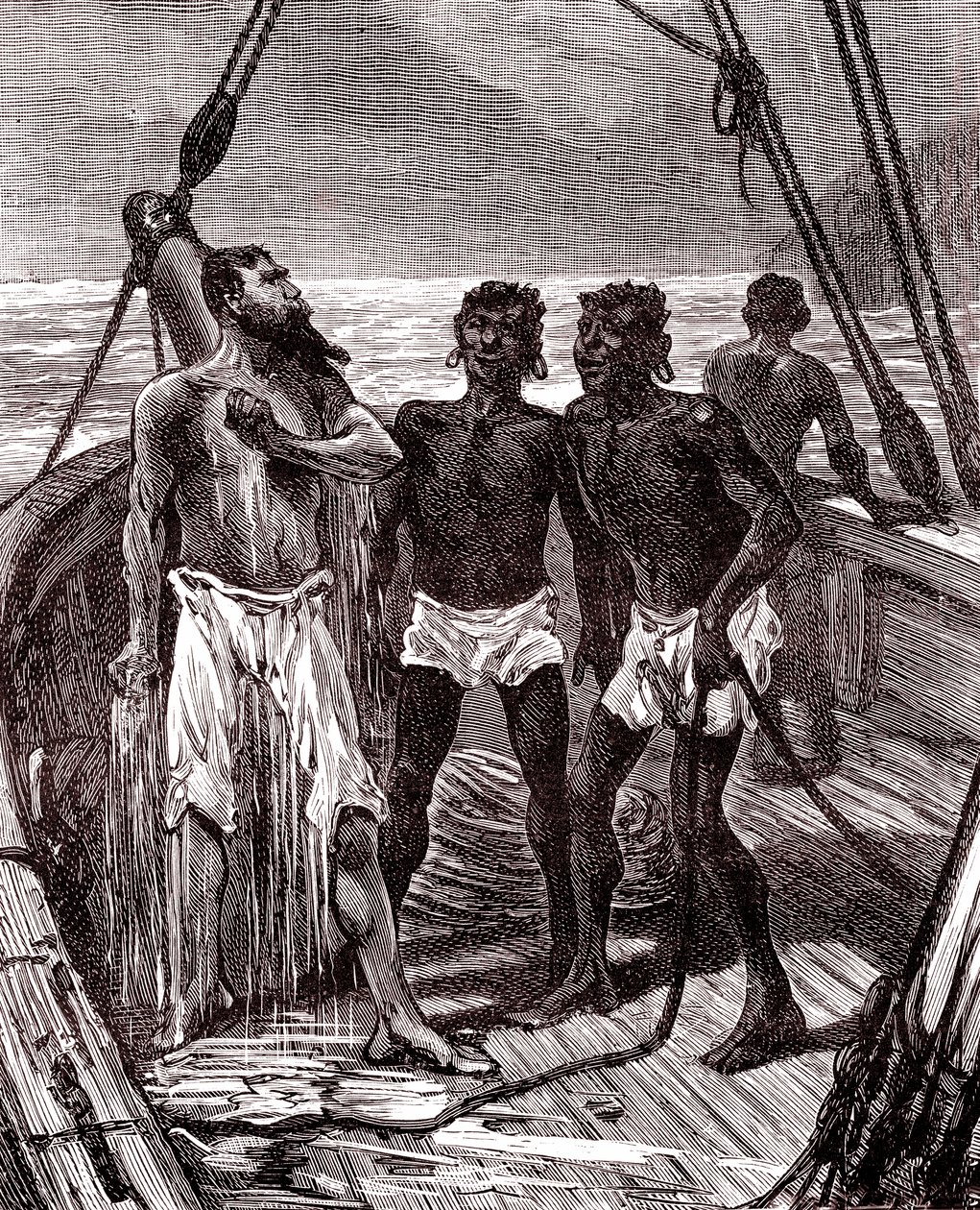 Přeprava gumy na řece Maroni, Guyana od Unknown artist