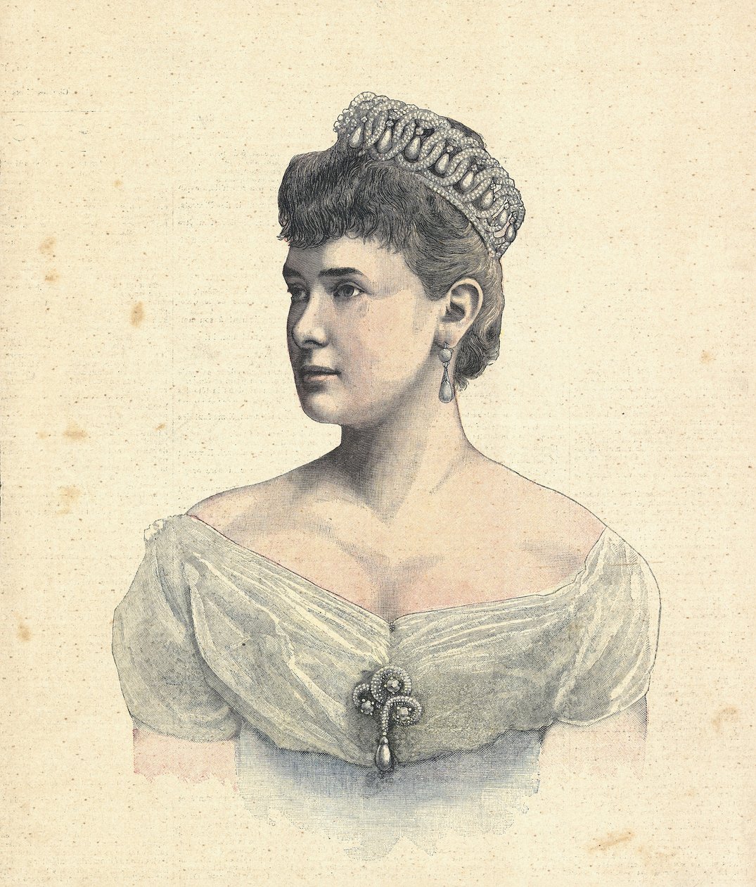 Rusko. Velkokněžna Maria Pavlovna Ruska (1892). Rytina od Unknown artist