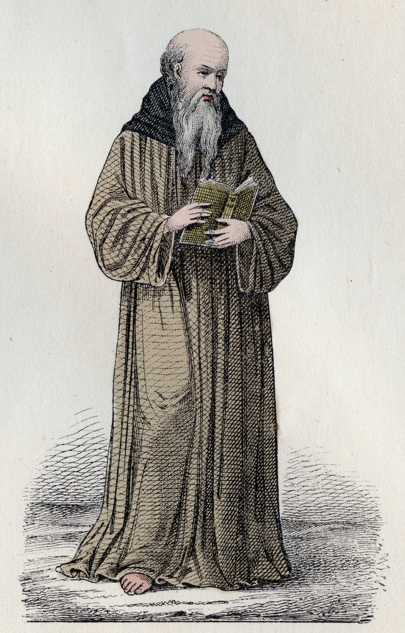 SVATÝ BONAVENTURA (1221-1274) italský františkánský kardinál, teolog a filozof - Portrét svatého Bonaventura (Giovanni da Fidanza nebo Bonaventura de Bagnorea, kolem 1220-1274), teolog, učitel církve (serafický doktor). Rytina z 19 od Unknown artist