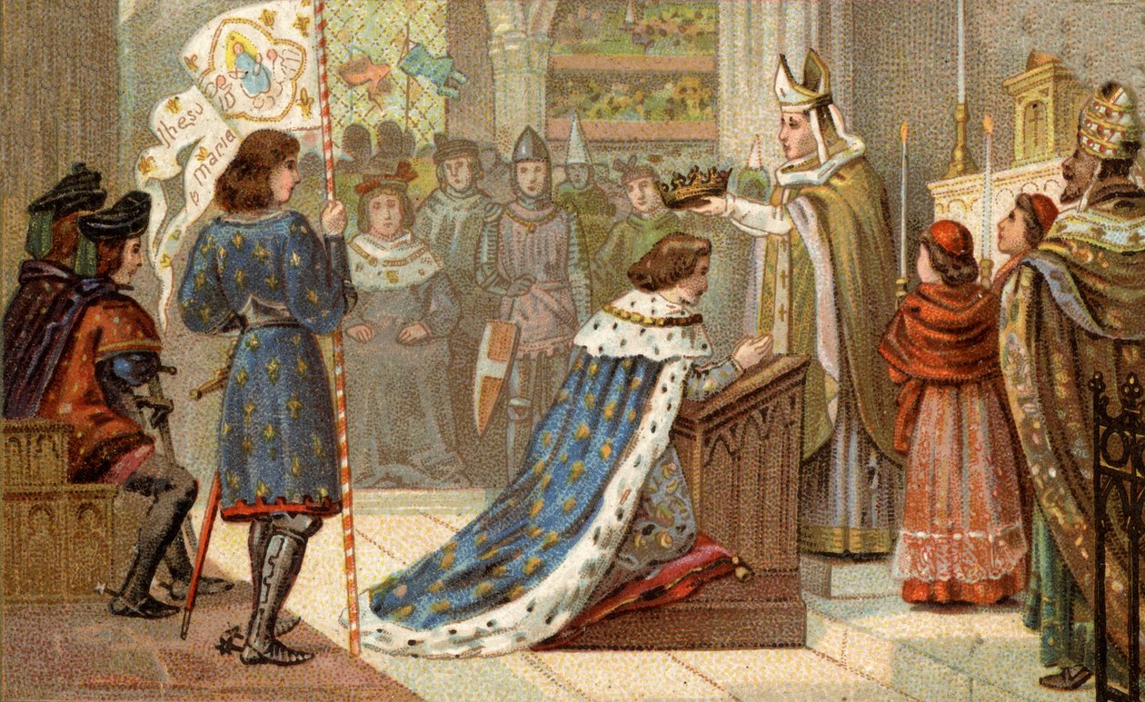 Sacre of Charles VII (1403-1461) v katedrále v Remeši (17. července od Unknown artist