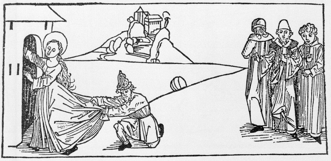 Svatá Anežka. Rytina z „Životů svatých – letní část“ (Kniha světce) od Jacoba (Jakuba) z Voragine (1228-1298). Lubeck 1488. od Unknown artist
