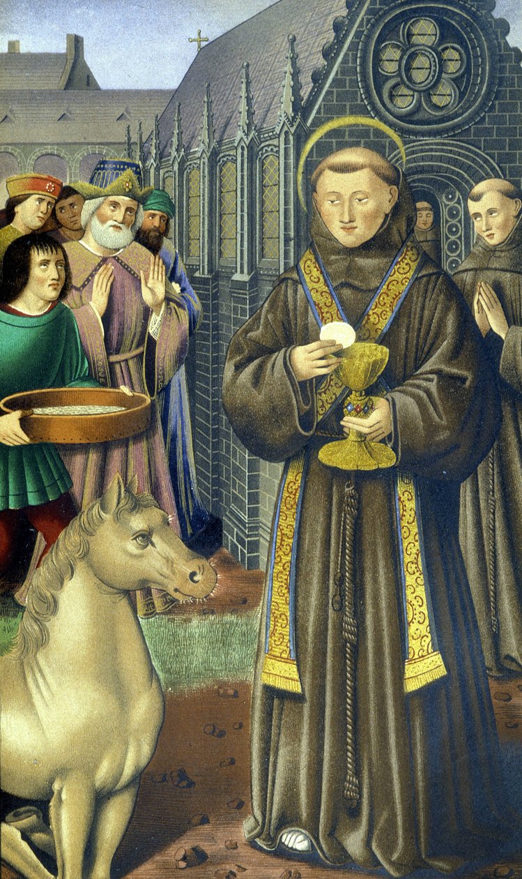 Svatý Antonín z Padovy (san antonio di padova) - podle Knihy hodin Anny Bretaňské od Unknown artist