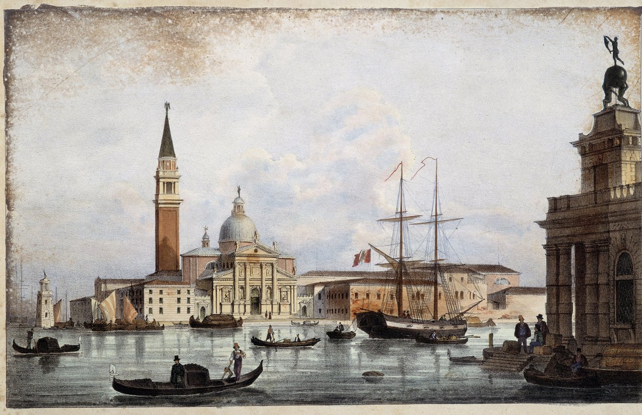 Saint George - in “” Album of the main views of Venice””, ilustrace Marco Moro, ed. Gio Brizeghel, v.1840 od Unknown artist