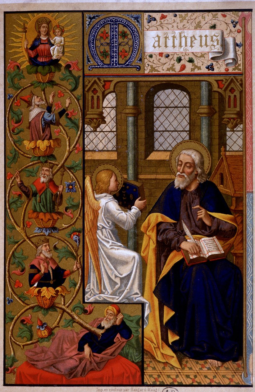 Svatý Matouš píšící evangelium. n. d 19. od Unknown artist