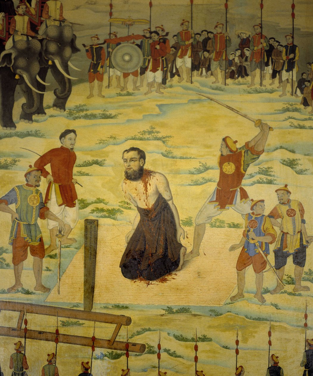 Saint Pierre Dumoulin Borie, mučedník Dong Hoi, Tonkin v roce 1838. Anonymní obraz z 19. století. od Unknown artist