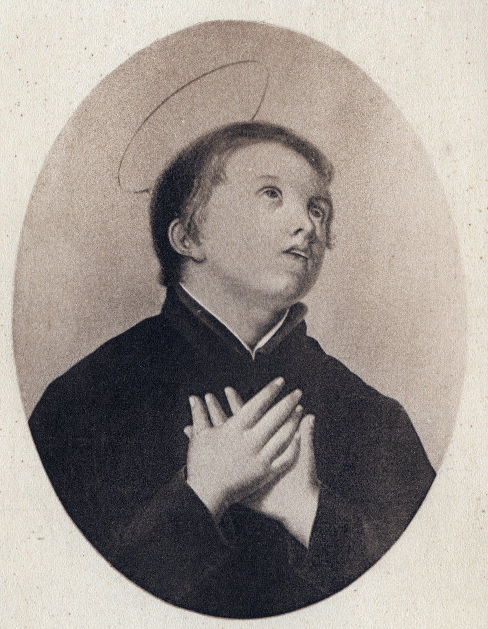40-9 Polští jezuité jako Pobřeží sv. Stanislava - Polský novic Tovaryšstva Ježíšova jako Pobřeží sv. Stanislava - Rytina od Unknown artist