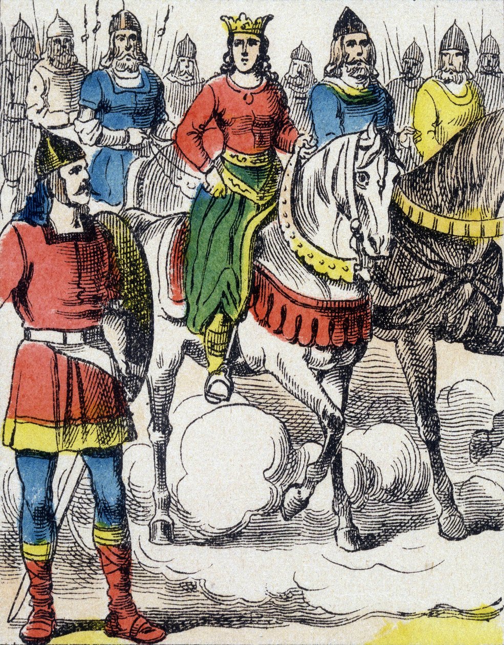 Sainte Clotilde (475-545) uprchl z poručnictví svého strýce Gondebauda, krále Bourgondes (480-516), který byl vrahem jeho rodiny. od Unknown artist