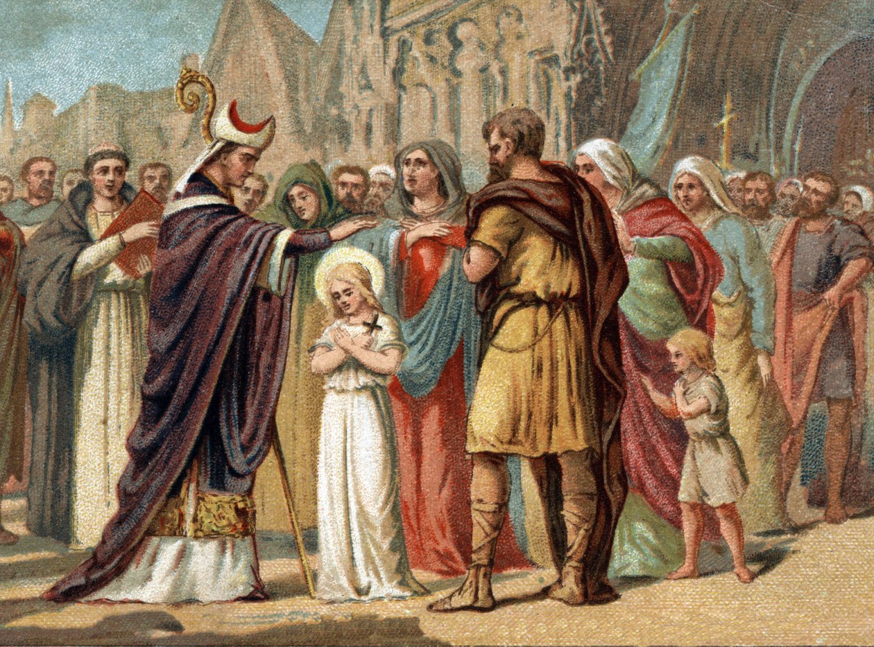 Sainte Genevieve (422-502), patronka Paříže se Saint Germain d