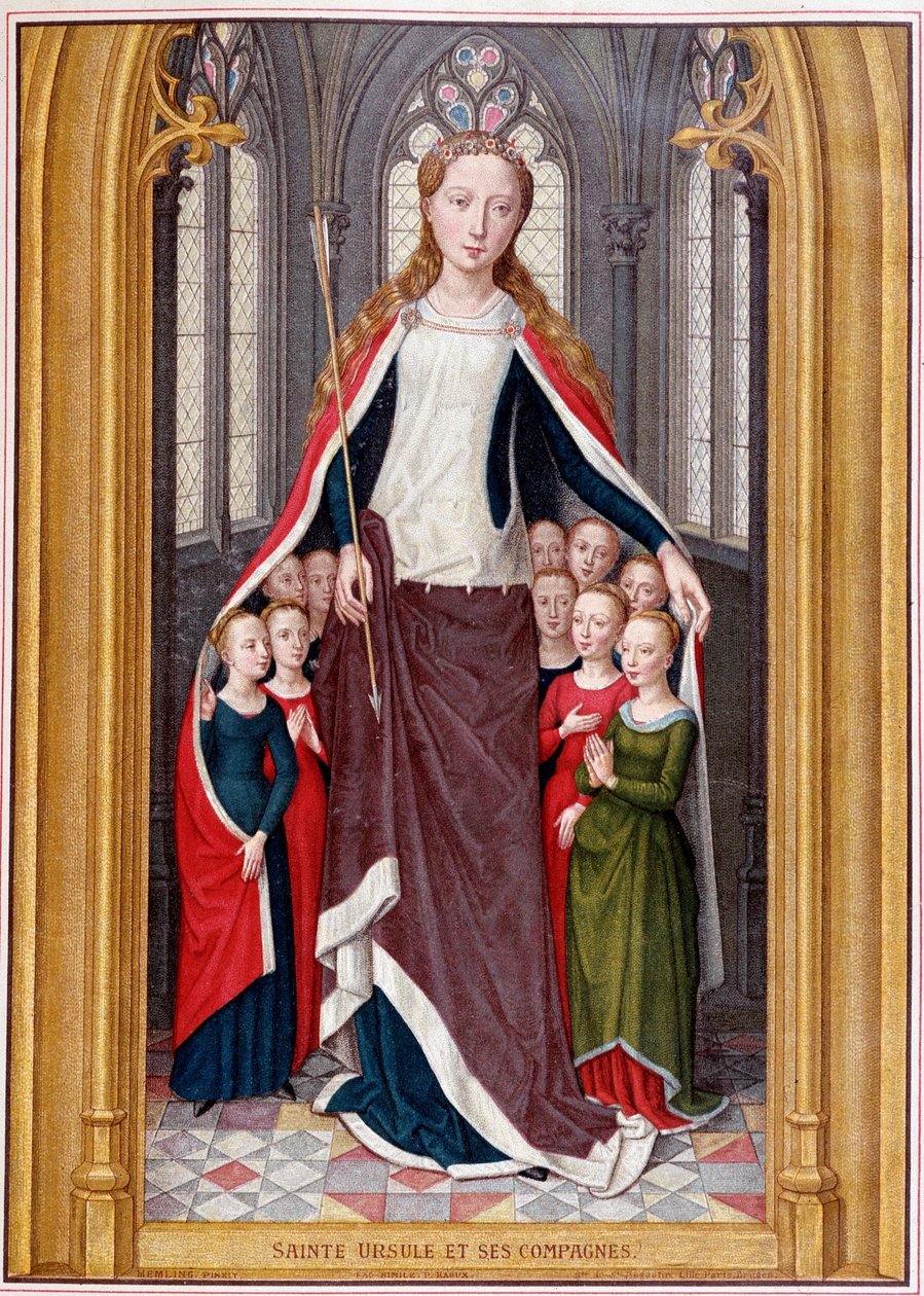 Sainte Ursula ubytuje své společníky pod kabátem po lovu svaté Ursuly, Bruggy, Memling od Unknown artist