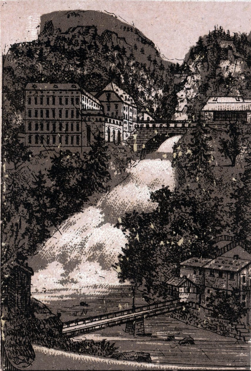 Salzkammergut, Rakousko: pohled na údolí Gastein. v „“ Svět ilustruje 168 pohledů““ Nedatováno (konec 19. století) od Unknown artist