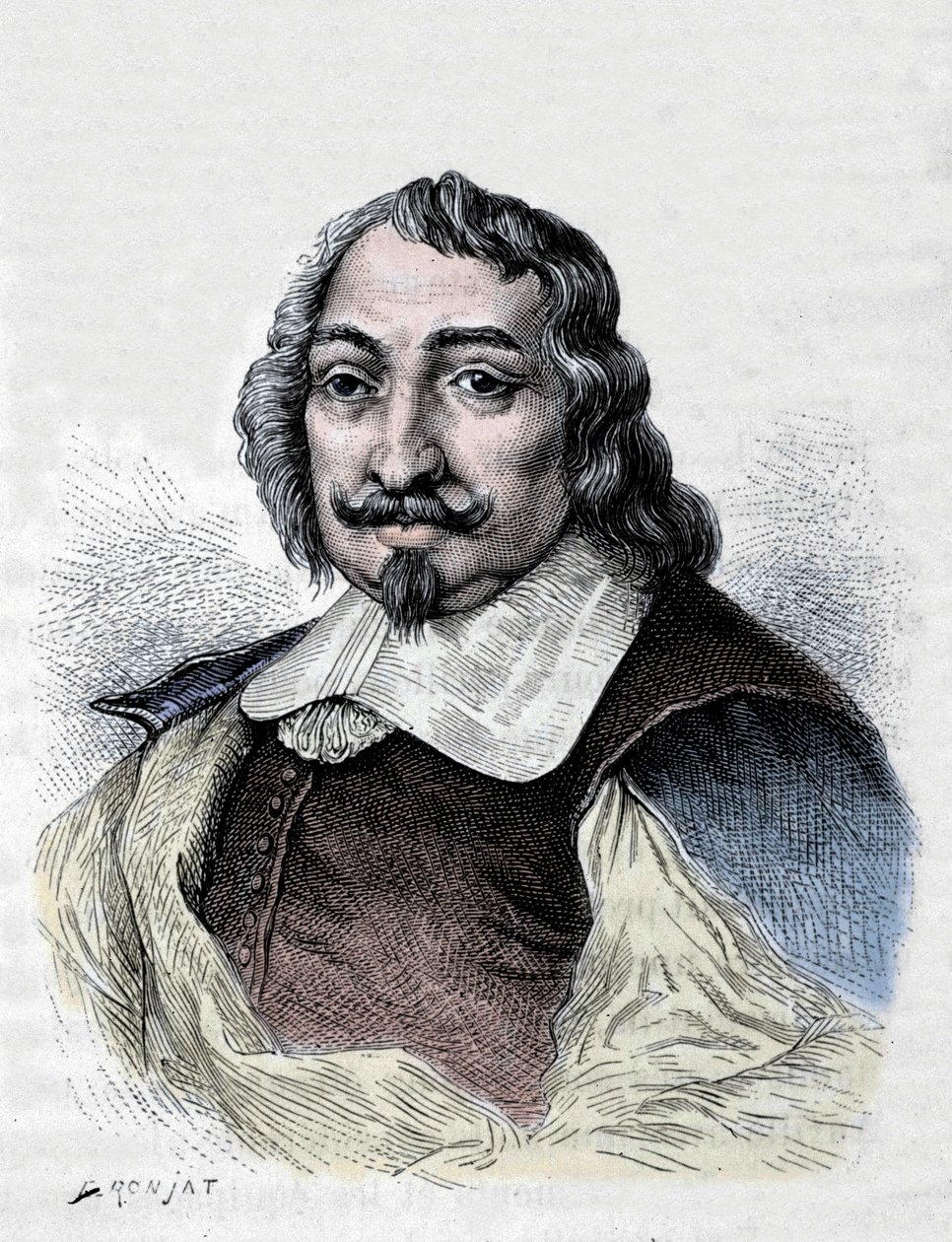 Samuel de Champlain , francouzský průzkumník a kolonizátor (1567-1635). Kolonizátor Kanady. Rytina z roku 1830 podle vážného portrétu od Moncorneta. od Unknown artist