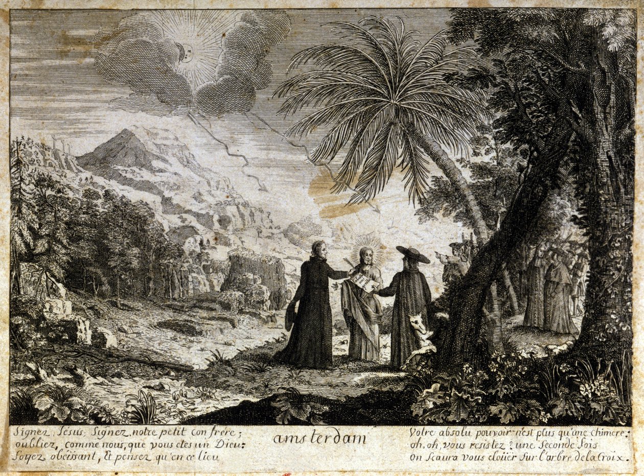 Satirická viněta proti jansenismu. od Unknown artist