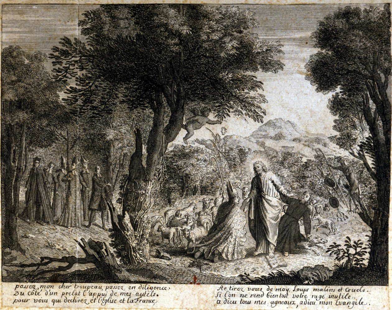 Satirická viněta proti jansenismu. od Unknown artist