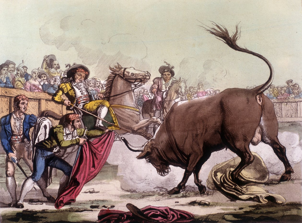 Scéna býčích zápasů ve Španělsku, cca 1820. od Unknown artist