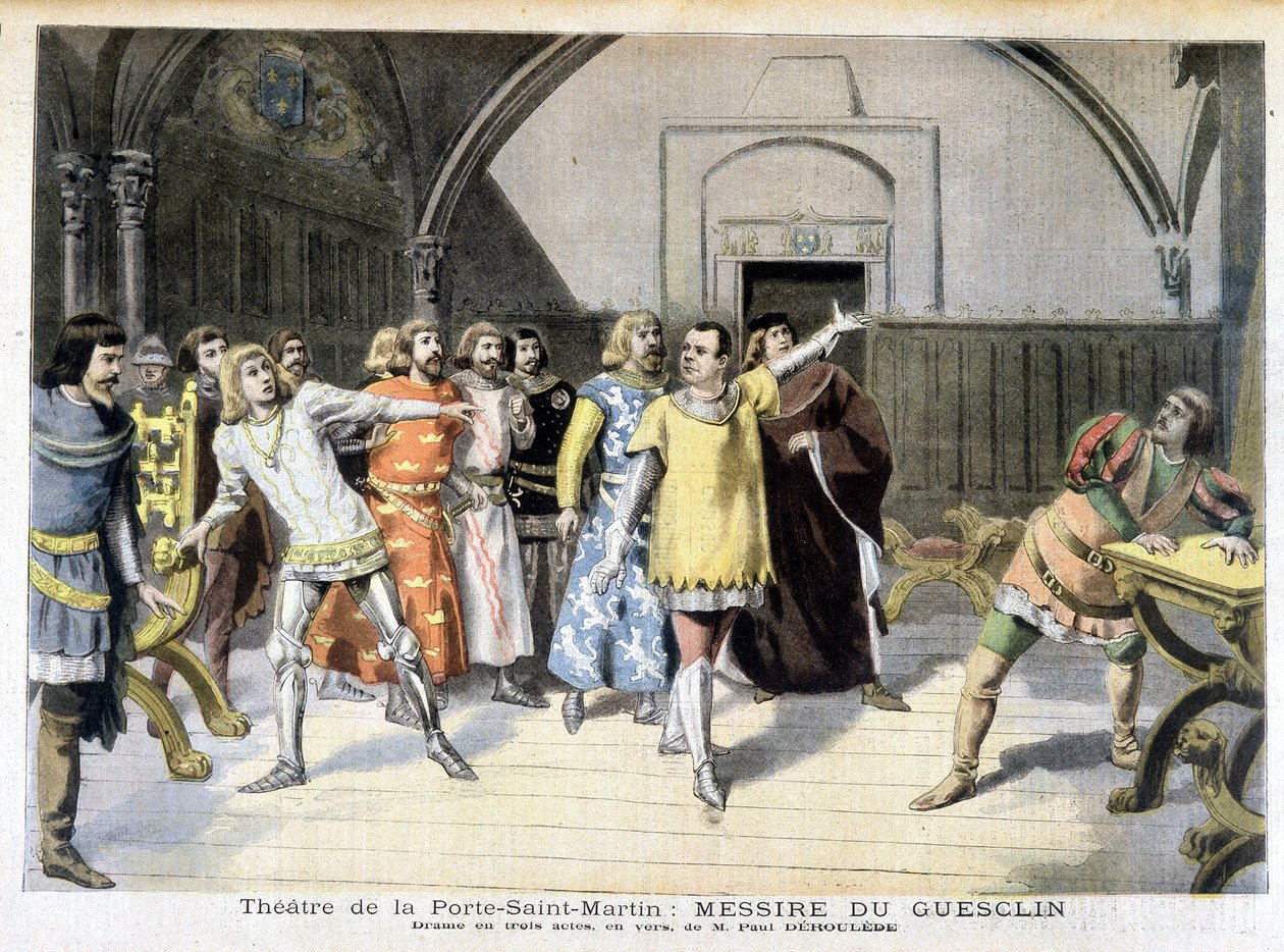 Scéna hry „“ Messire Du Guesclin “, drama Paula Déleède, hrané v divadle Porte Saint Martin. V Le petit journal dne 3.11.1895. od Unknown artist