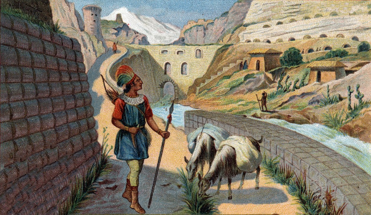 Scenes of Missing Kingdoms: Chaussee of the Incas Chromolitografie 19. století. od Unknown artist