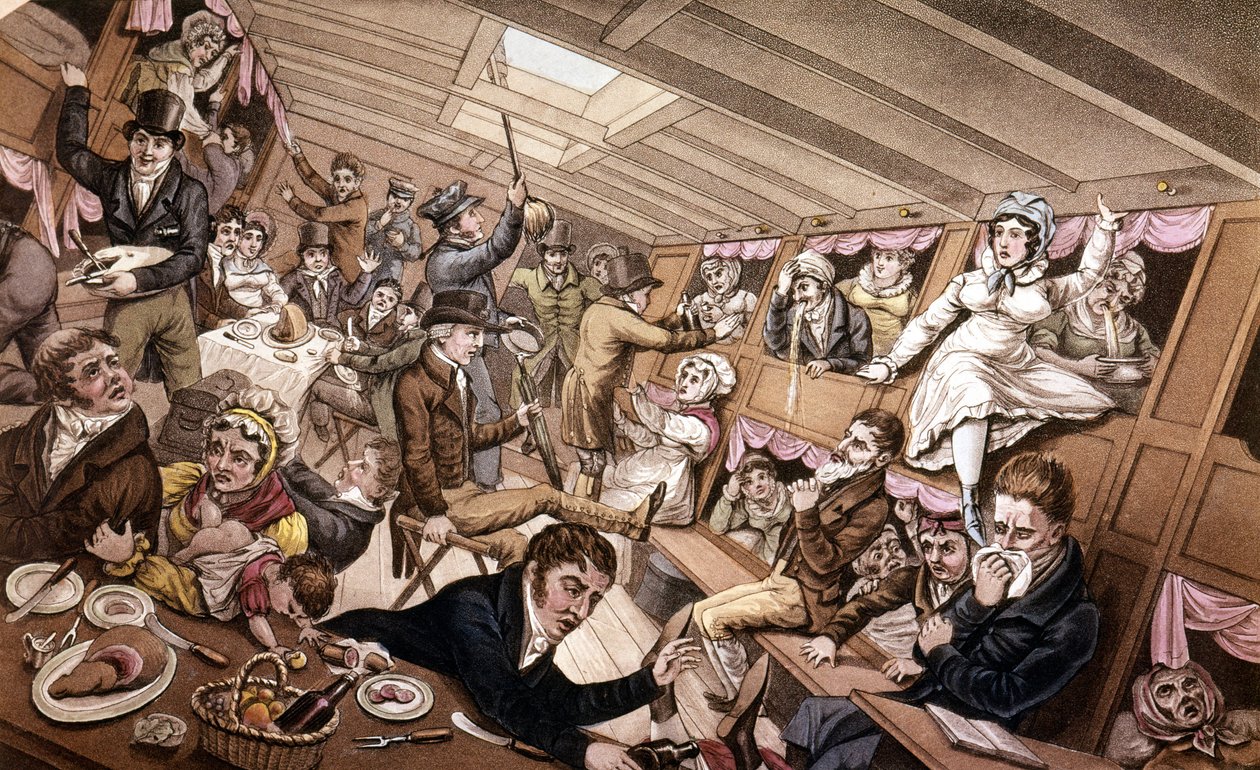 Mořská nemoc. Ilustrace z počátku 19. století. od Unknown artist