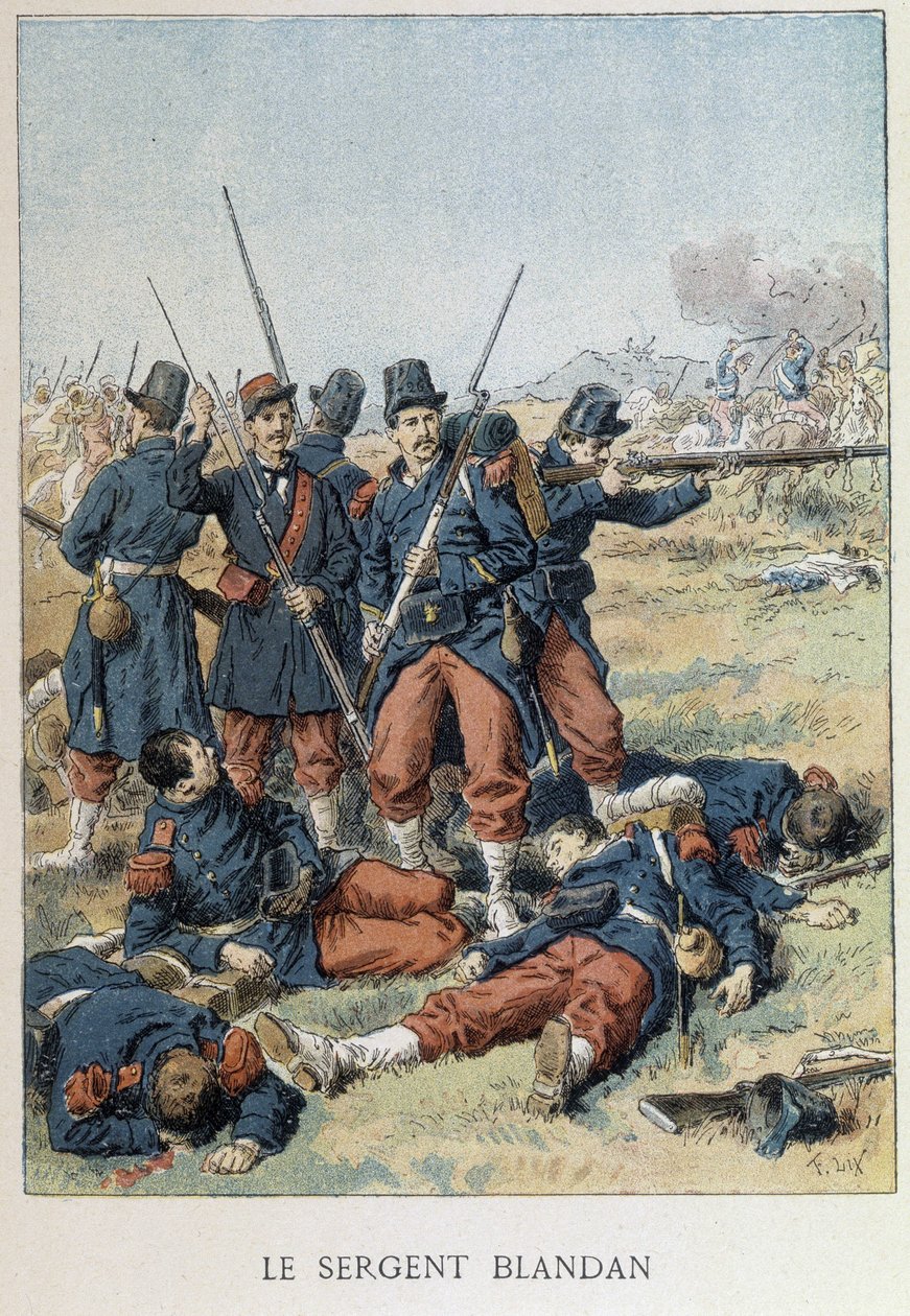 Seržant Blandan zemřel při dobývání Alžírska v roce 1842 - v „“ Histoire de France““ od Unknown artist