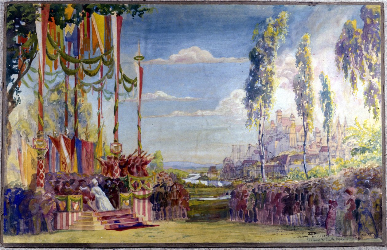 Scéna pro „Die Meistersinger““ nebo „Mistři pěvci z Norimberku“, opera Richarda Wagnera. Zákon II. od Unknown artist
