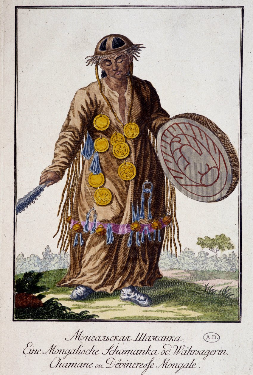 Šaman nebo mongolská devineresse - rytina od Unknown artist