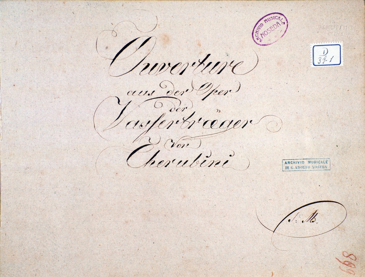 Noty k The two days (předehra), opera Luigi Cherubini od Unknown artist